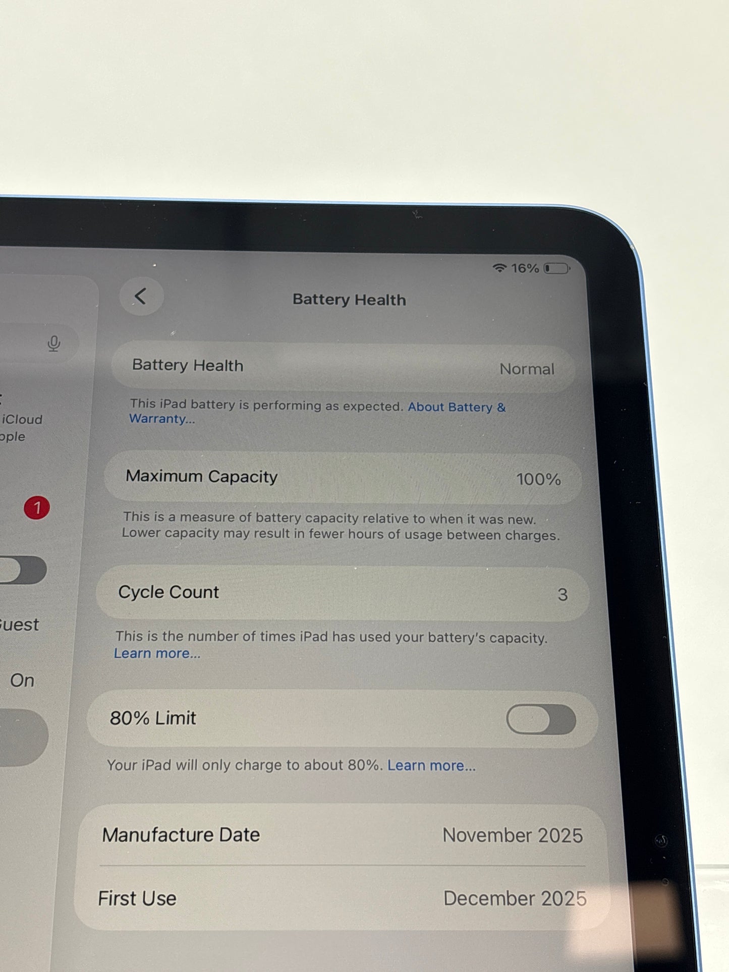 WiFi Only Apple iPad 11" (A16) 128GB Blue MD4A4LL/A