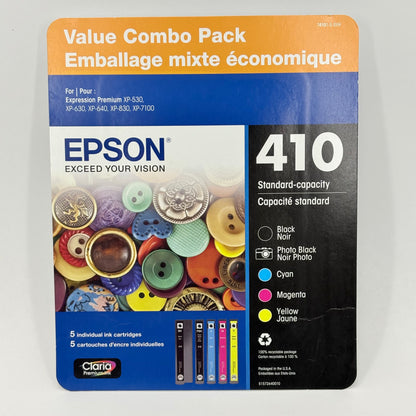 New Epson 410 C13T33772J Black, Yellow, Cyan and Magenta Ink Cartridge