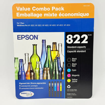 New Epson 822 C13T05V72J Black, Yellow, Cyan and Magenta Ink Cartridge