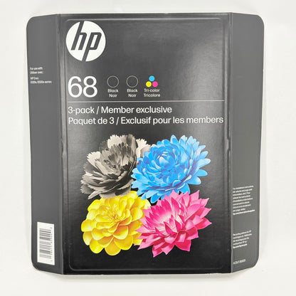 New HP 68 3-Pack Ink cartridge A73VTBN Black/Tri-color  Ink Cartridge