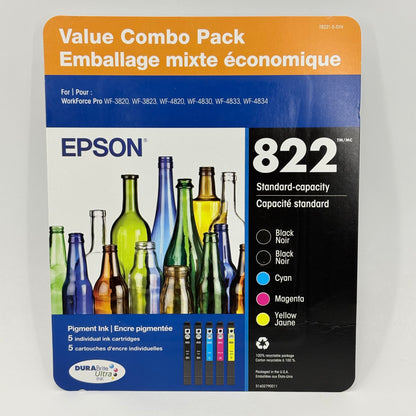 New Epson 822 C13T05V72J Black, Yellow, Cyan and Magenta Ink Cartridge