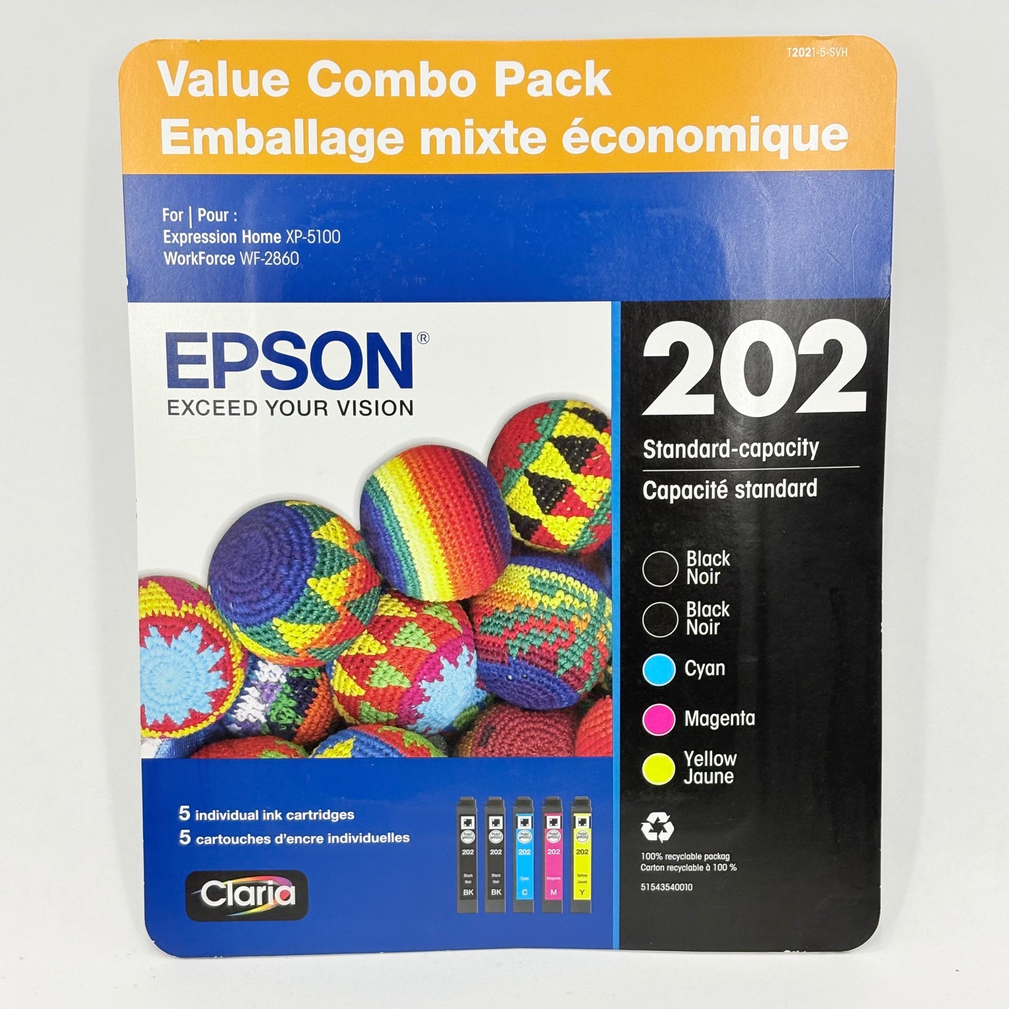 New Epson 202 C13T02N72H Black, Yellow, Cyan and Magenta Ink Cartridge