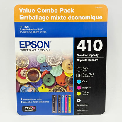 New Epson 410 C13T33772J Black, Yellow, Cyan and Magenta Ink Cartridge